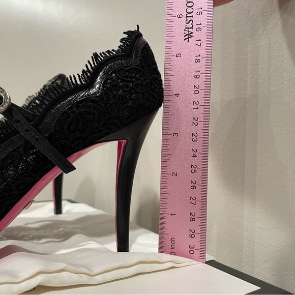 Gucci Black Mary Jane Virginia Lace Pump Sz 38.5 NEW - Picture 12 of 16